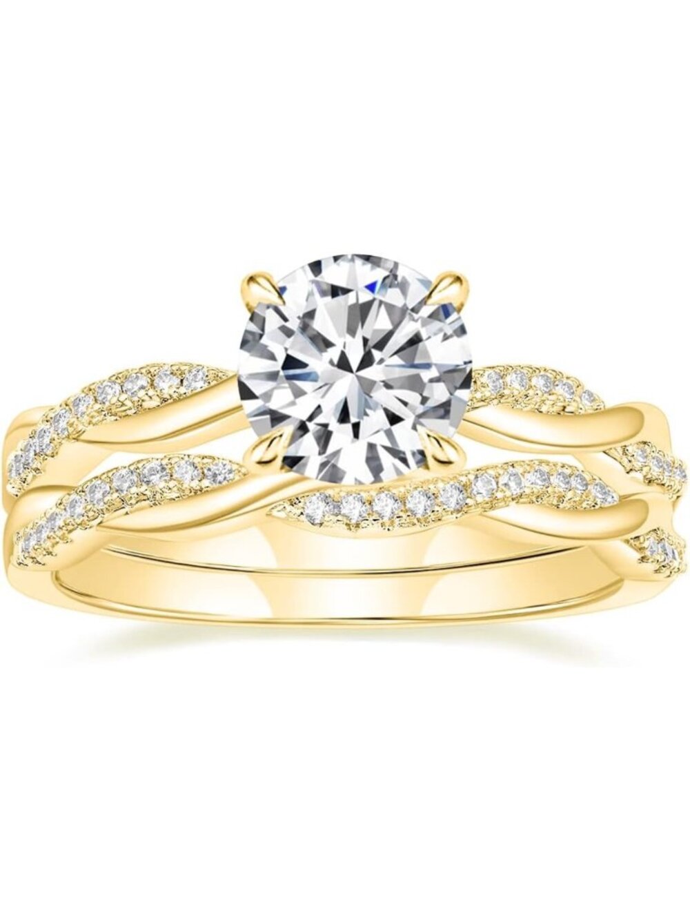 Stunning 1.5ct Round CZ Engagement & Wedding Ring Set for Women, Bridal Jewelry